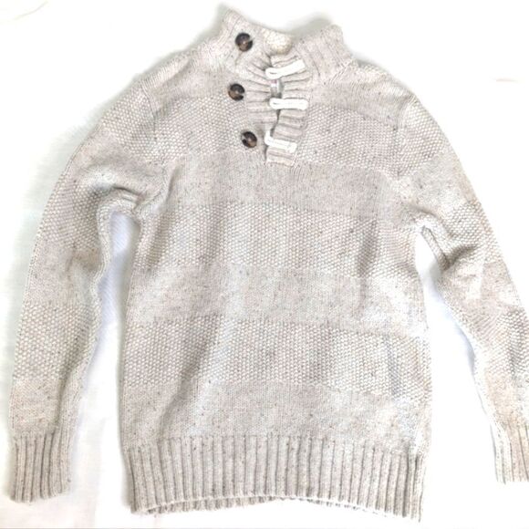 Cat & Jack Boys Dress Sweater Small (6/7) Cream Color - Picture 1 of 5